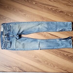 rag & bone Skinny Zipper Capri Ankle in Water Street Wash